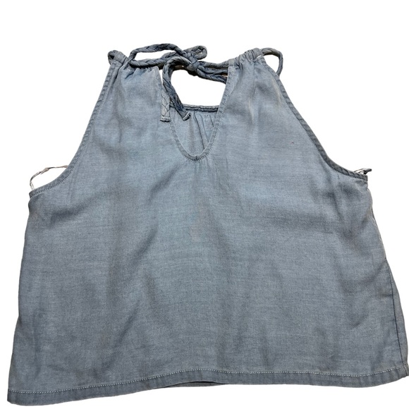 Joie Braided Tie Back Chambray Halter Top Size Medium - Picture 2 of 3